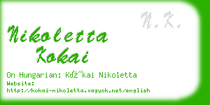 nikoletta kokai business card